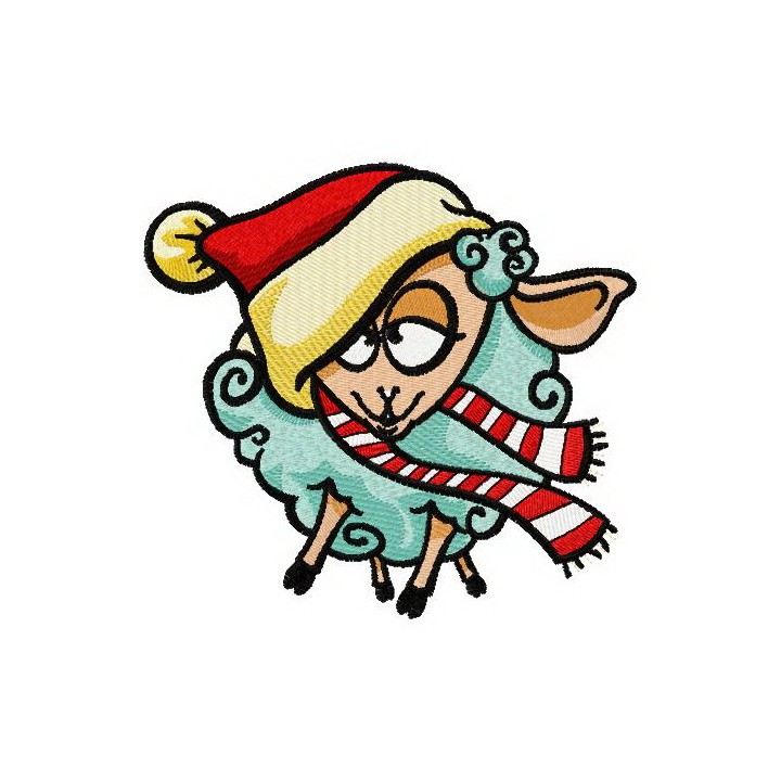 Christmas sheep embroidery design - Embroidery Design
