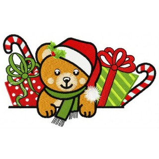 Christmas teddy bear 5 embroidery design - Embroidery Design