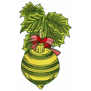 Striped Christmas ball embroidery design - Embroidery Design