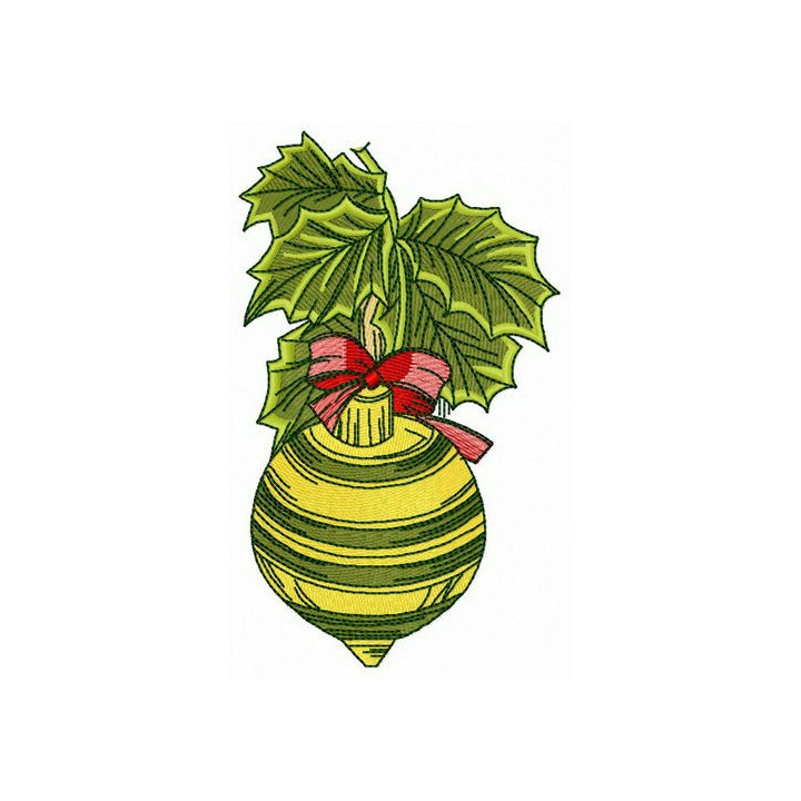 Striped Christmas ball embroidery design - Embroidery Design