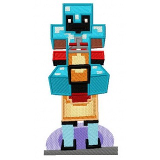 Minecraft knight embroidery design - Embroidery Design