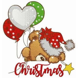 Christmas bear embroidery design - Embroidery Design