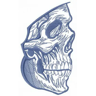 Dead face embroidery design featuring skull motif with detailed stitching pattern