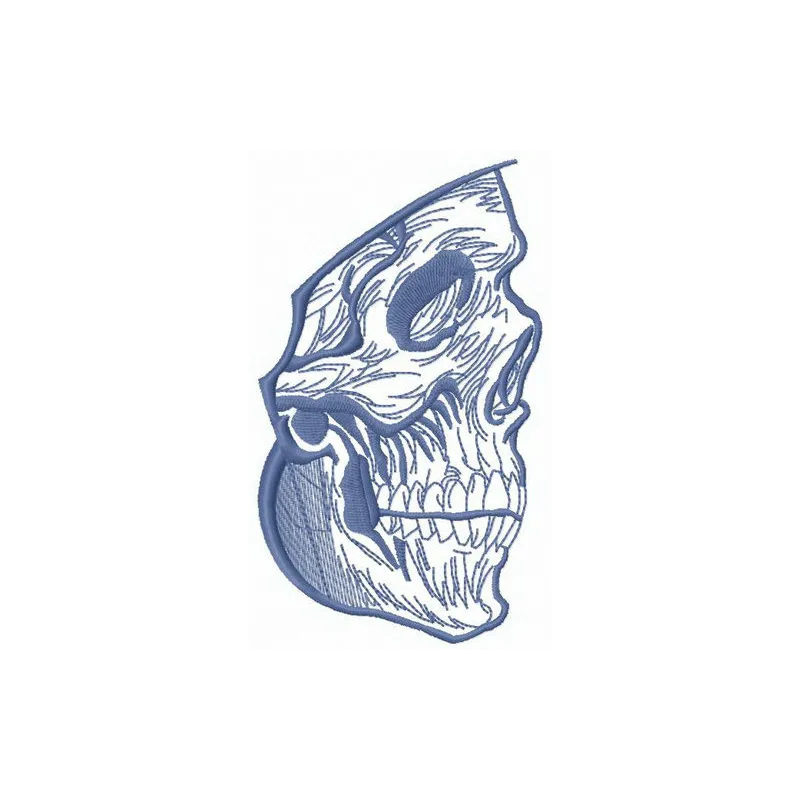 Dead face embroidery design featuring skull motif with detailed stitching pattern