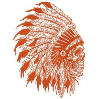 Skull in warbonnet embroidery design - Embroidery Design
