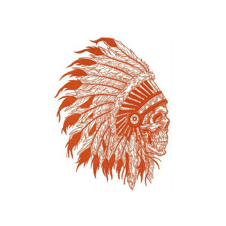 Skull in warbonnet embroidery design - Embroidery Design