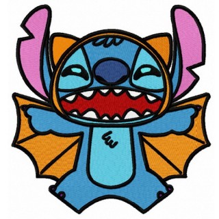Stitch in bat costume embroidery design - Embroidery Design