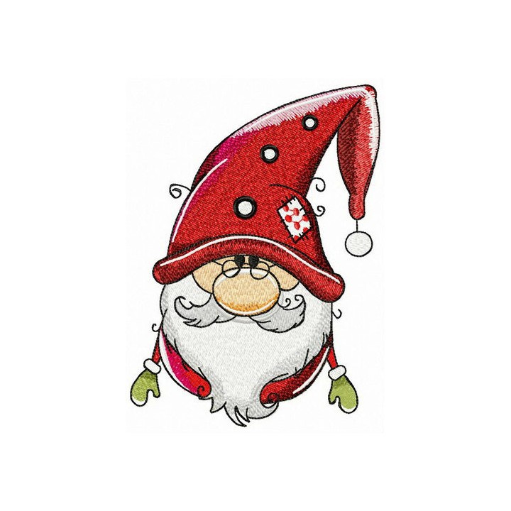 Amiable gnome embroidery design - Embroidery Design