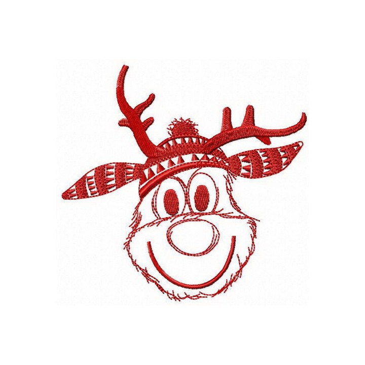 Very happy deer embroidery design - Embroidery Design