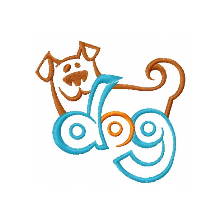Happy dog 3 embroidery design - Embroidery Design