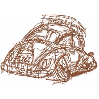 Crashed car embroidery design - Embroidery Design