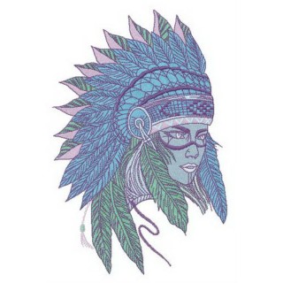 Tribal young lady embroidery design - Embroidery Design