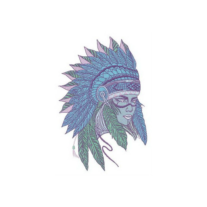 Tribal young lady embroidery design - Embroidery Design