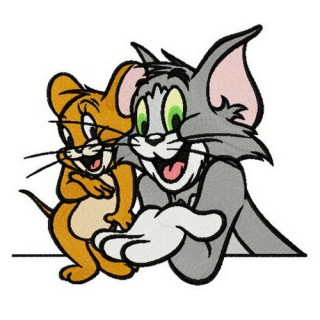 Best friends Tom and Jerry embroidery design - Embroidery Design