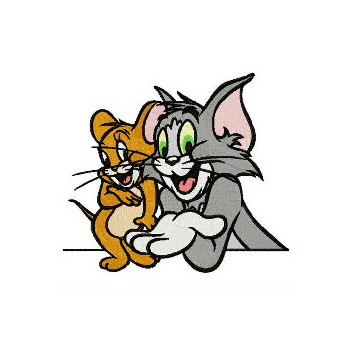 Best friends Tom and Jerry embroidery design - Embroidery Design