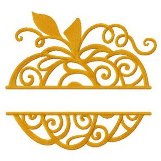Pumpkin monogram embroidery design - Embroidery Design
