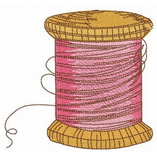 Spool of pink threads embroidery design - Embroidery Design