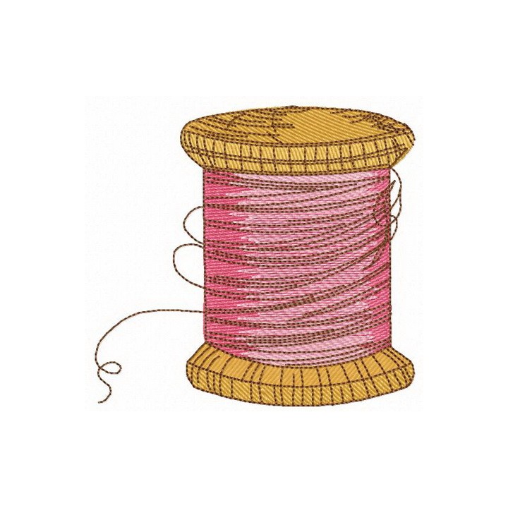 Spool of pink threads embroidery design - Embroidery Design