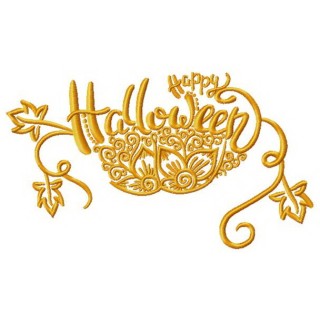 Happy Halloween decoration embroidery design - Embroidery Design