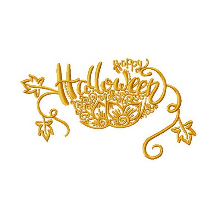 Happy Halloween decoration embroidery design - Embroidery Design