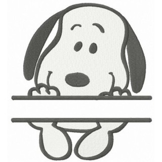 Snoopy monogram embroidery design - Embroidery Design