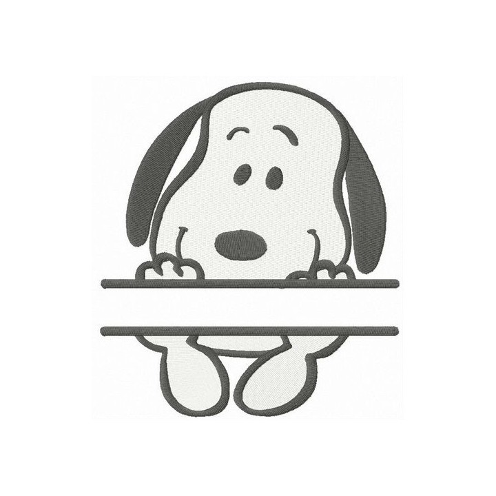 Snoopy monogram embroidery design - Embroidery Design