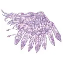 Feather decoration embroidery design preview showing detailed stitching pattern