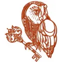 Key Keeper 3 embroidery design featuring an owl motif for stitching