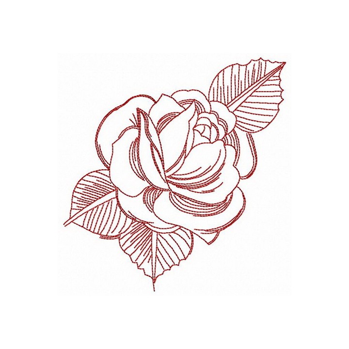 Fresh rose embroidery design - Embroidery Design