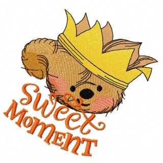 Teddy bear the king 5 embroidery design - Embroidery Design