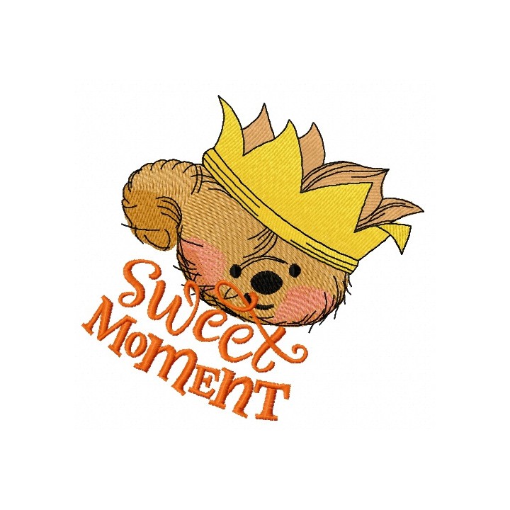 Teddy bear the king 5 embroidery design - Embroidery Design