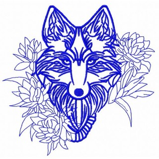 Tribal wolf 5 embroidery design - Embroidery Design