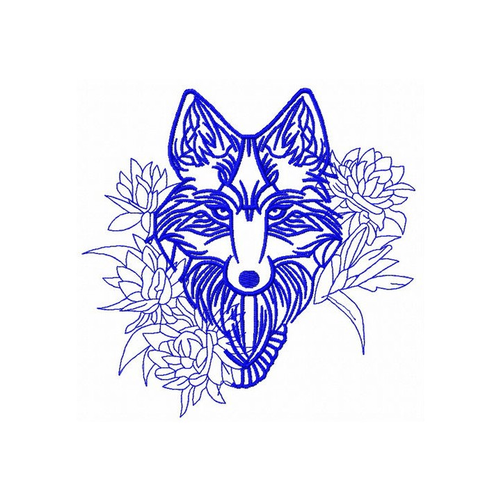 Tribal wolf 5 embroidery design - Embroidery Design