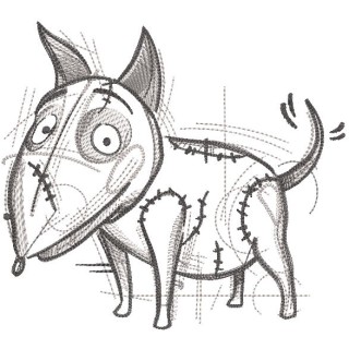 Frankenweenie sketch embroidery design - Embroidery Design