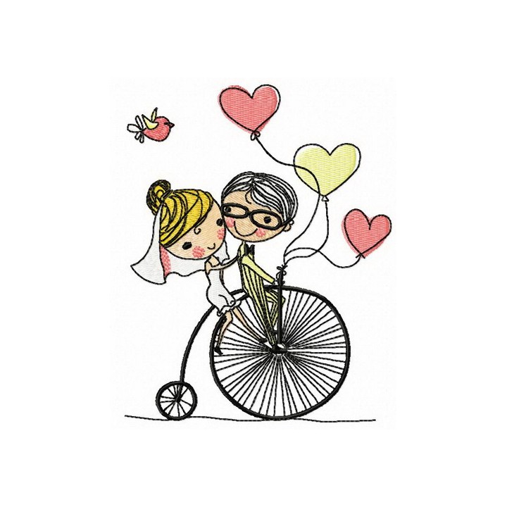 Just married embroidery design - Embroidery Design