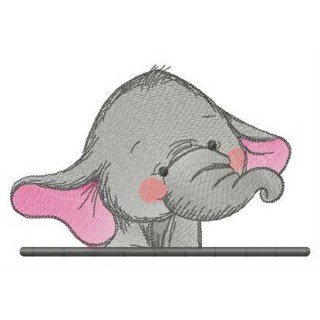 Embarrassed elephant embroidery design - Embroidery Design