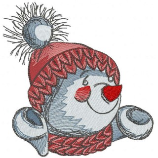Snowman happy cold time embroidery design - Embroidery Design
