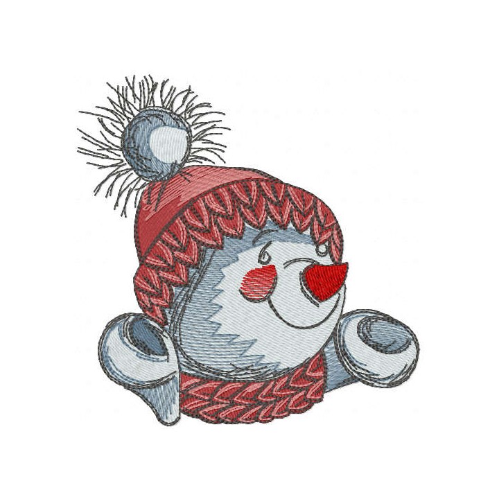 Snowman happy cold time embroidery design - Embroidery Design