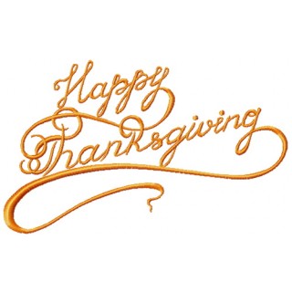 Happy thanksgiving phrase embroidery design - Embroidery Design