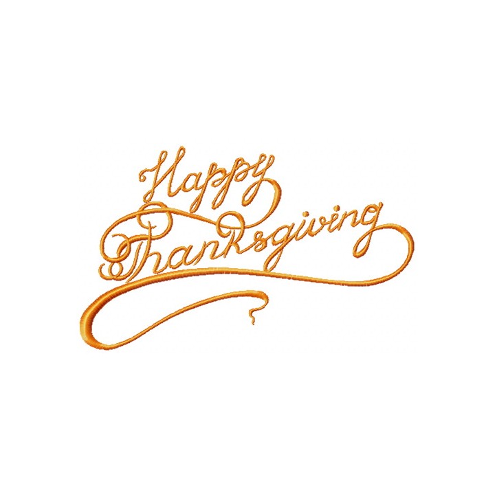 Happy thanksgiving phrase embroidery design - Embroidery Design