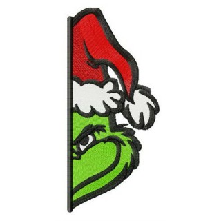 Grinch half face embroidery design - Embroidery Design