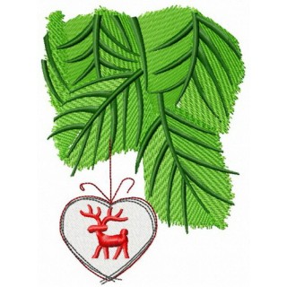 Christmas decoration with deer embroidery design - Embroidery Design
