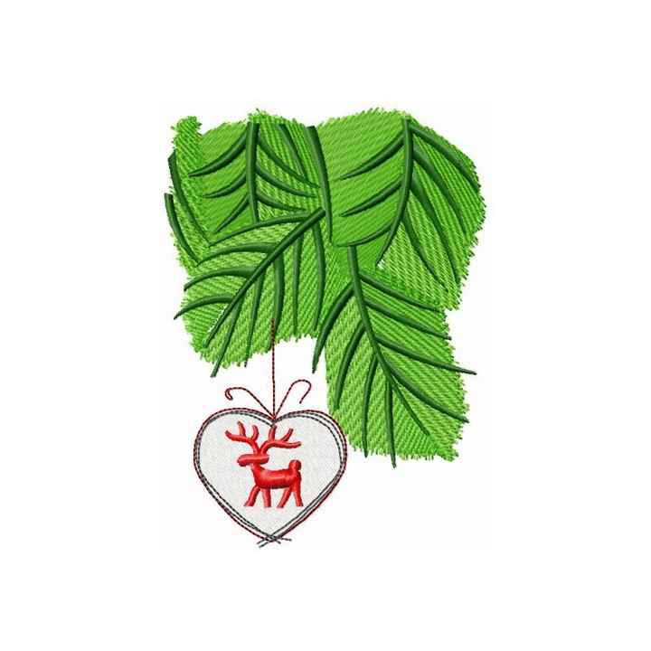 Christmas decoration with deer embroidery design - Embroidery Design