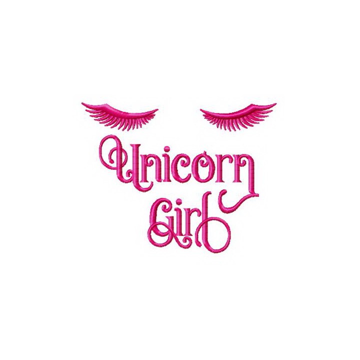 Unicorn girl embroidery design - Embroidery Design