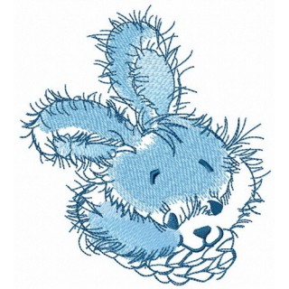 Bunny muzzle with knitted scarf embroidery design - Embroidery Design