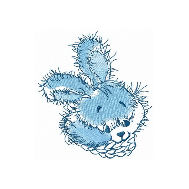 Bunny muzzle with knitted scarf embroidery design - Embroidery Design