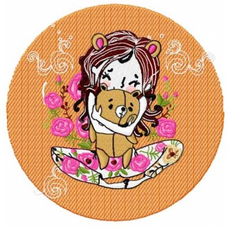 Hugs my teddy bear embroidery design - Embroidery Design