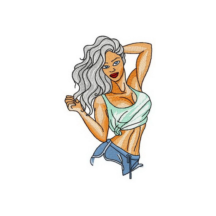 Fitness girl 2 embroidery design - Embroidery Design