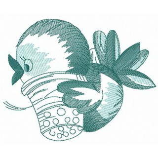 Birdie with thimble embroidery design - Embroidery Design