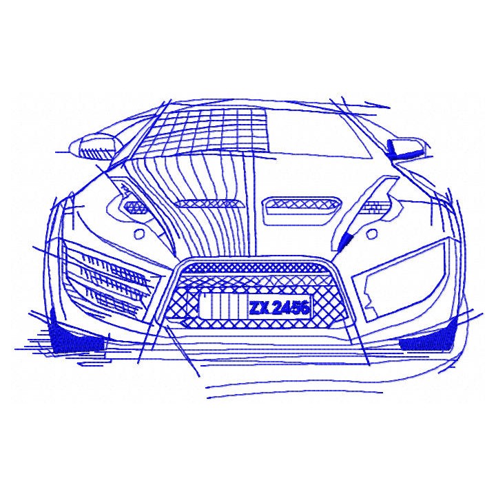 Sport car 3 embroidery design - Embroidery Design